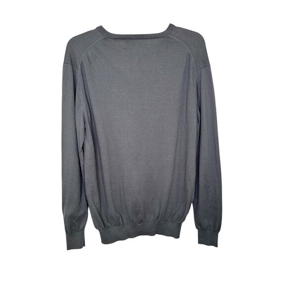 Combatant Gentlemen Cashmere Cotton Gray V-Neck Long Sleeve Sweater 2XL - Picture 4 of 7